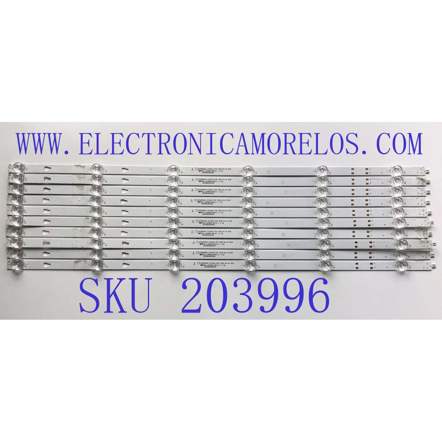 KIT DE LED'S PARA ONN·ROKU TV (10 PIEZAS) / NUMERO DE PARTE LED58D06A-ZC29AG-07D / 30358006005D / 58000M13 / 210913BB05 / PANEL CC580PV5D VER.02 / MODELO (58 PULGADAS)